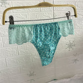 Fancy Green Polka Dot Lace Thong - Cissify